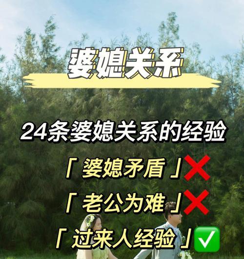 和谐婆媳关系的秘诀（处理婆媳关系的技巧和建议）  第3张