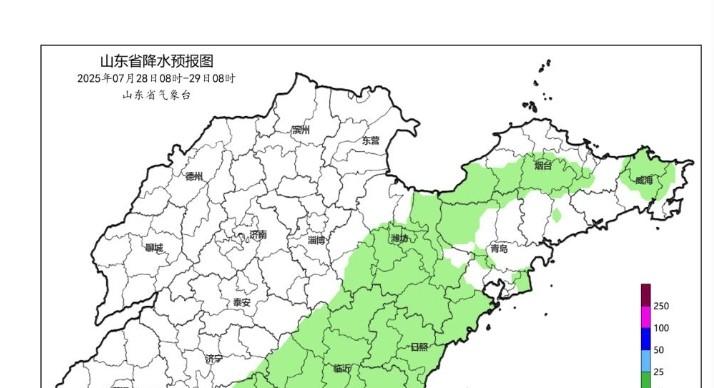 山东省！明天7月28号，新一轮降雨中心已定，中雨大雨分布如下！  第5张